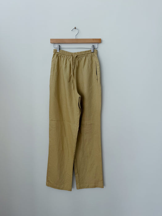 Gold Linen Pants | XS