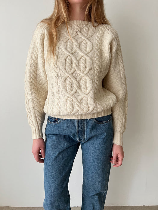 Cream Cable Knit Sweater | S/M