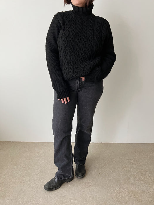 Black Knit Turtleneck | L