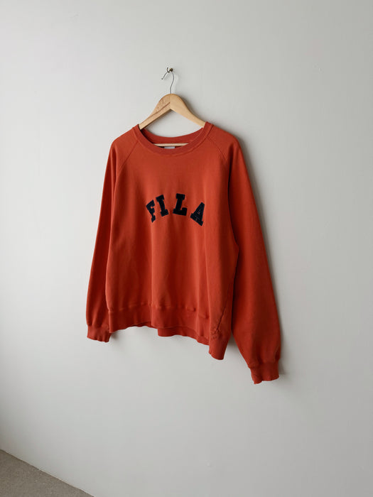 Distressed FILA Sweatshirt | XL