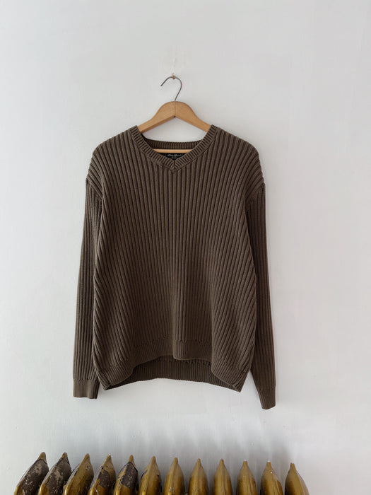 Olive Ribbed Sweater | L/XL