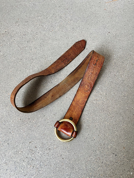 Bronze Buckle Leather Belt