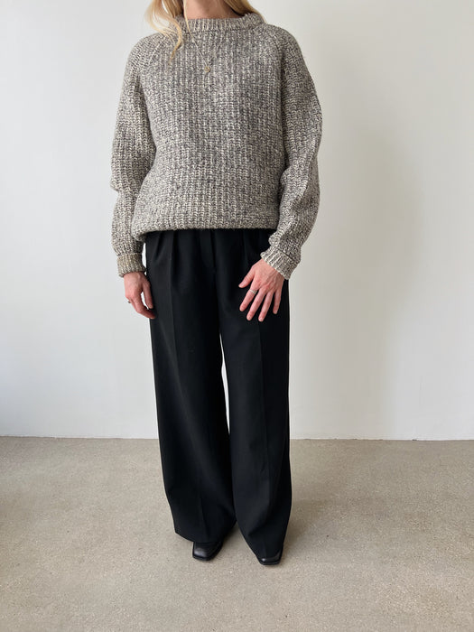 Marled Cream & Black Knit Sweater | L/XL