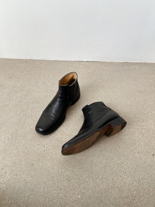 Black Leather Ankle Boots | 10