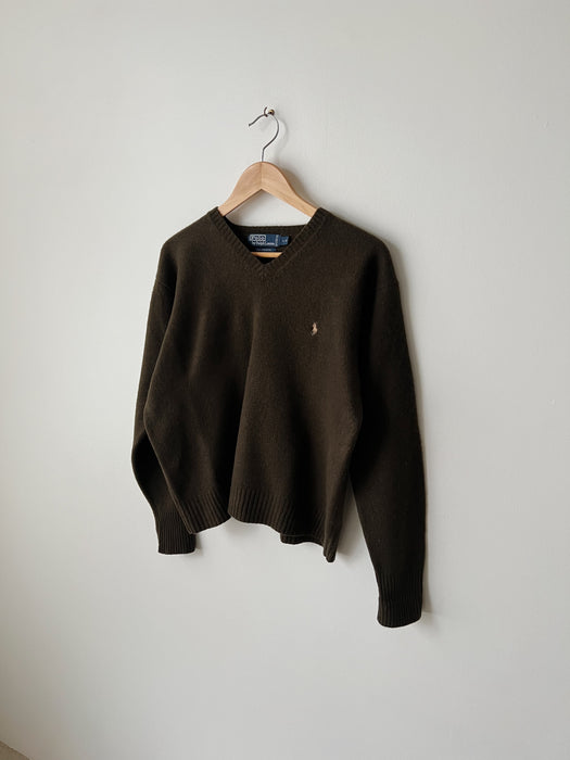 Green Wool Polo Sweater |