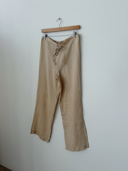 Beige Linen Pants | S