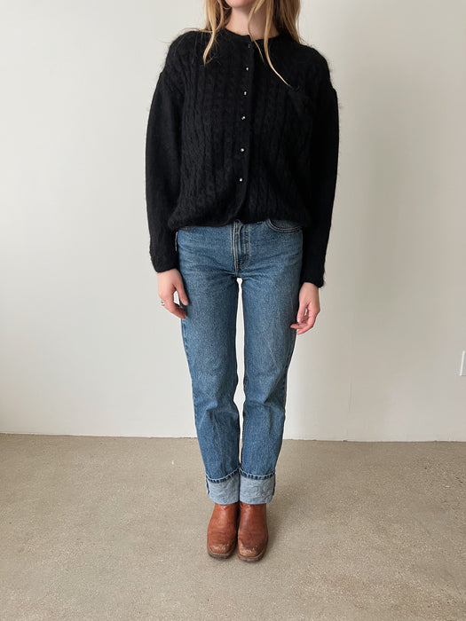 Black Mohair Cardigan | M/L