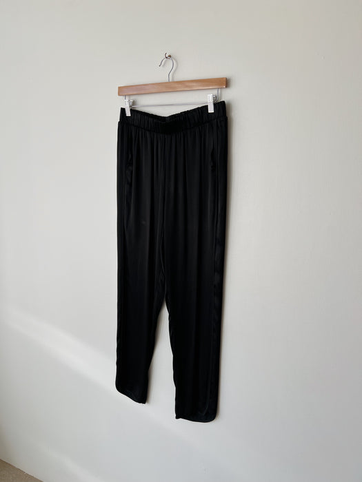 Black Satin Trousers | M