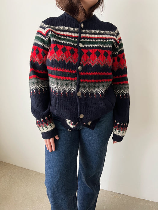 Navy Nordic Cardigan | L