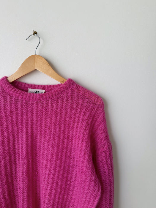 Hot Pink Wool Knit Sweater | L