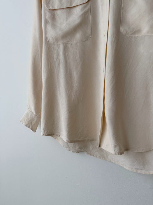 Cream Silk Button Up | M