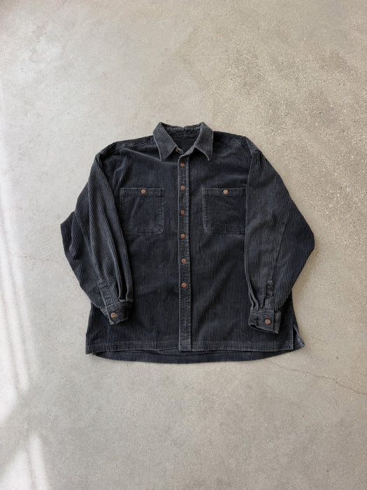 Charcoal Corduroy Button Up | L