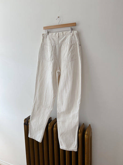 Cream Tapered Jeans | 30