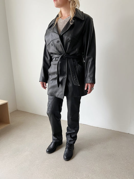 Black Leather Jacket | M/L