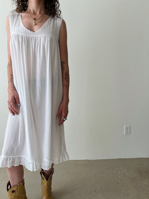 White Cotton Dress | L