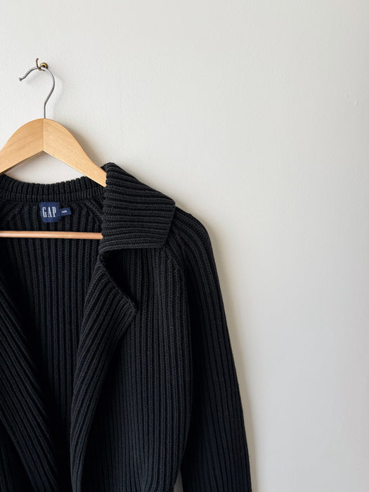 Black Ribbed Cardigan | S