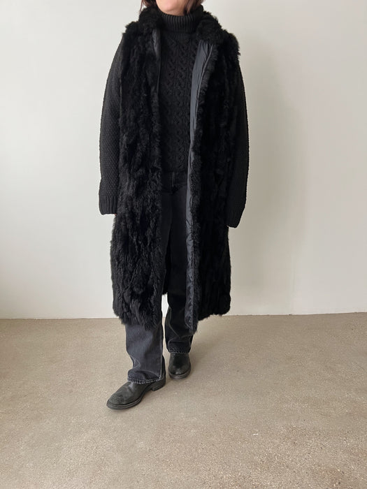 Black Faux Fur Vest | L