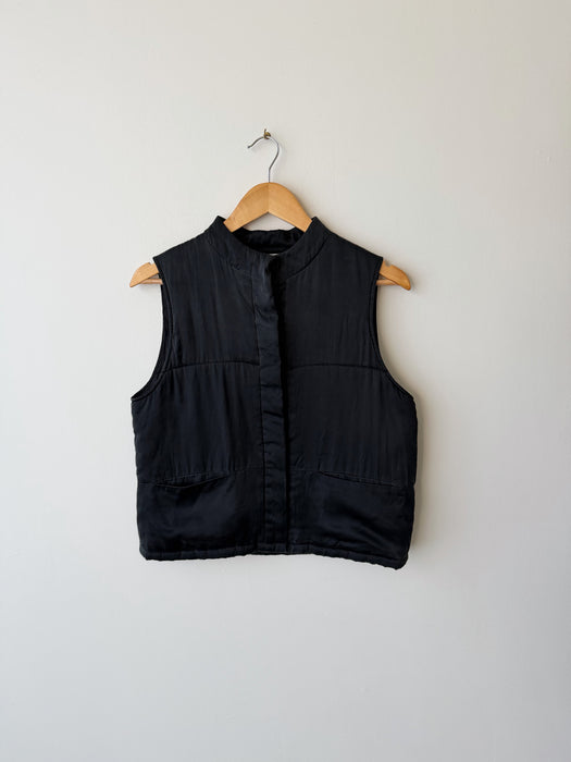 Black Silk Vest | XS