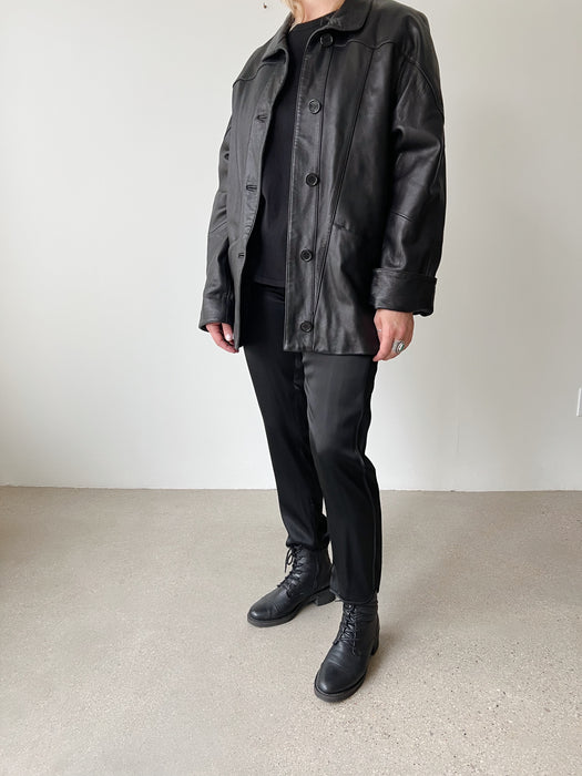 Black Leather Jacket | M/L