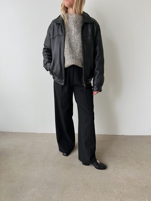 Marled Cream & Black Knit Sweater | L/XL