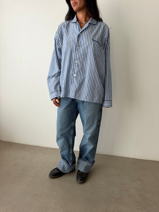 Blue Striped Button Up | XL