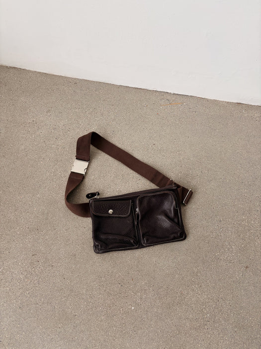 Roots Brown Leather Belt Bag