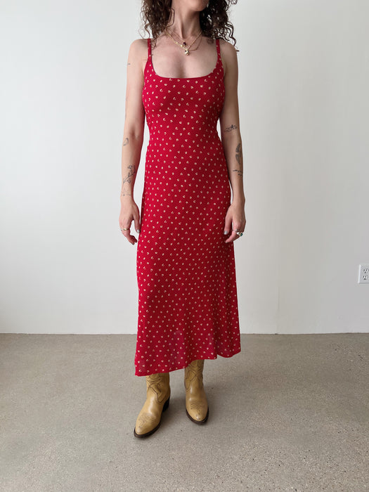 Red Floral Dress | L