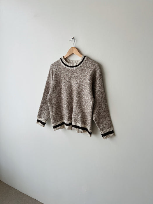 Tan Marled Knit Sweater | S