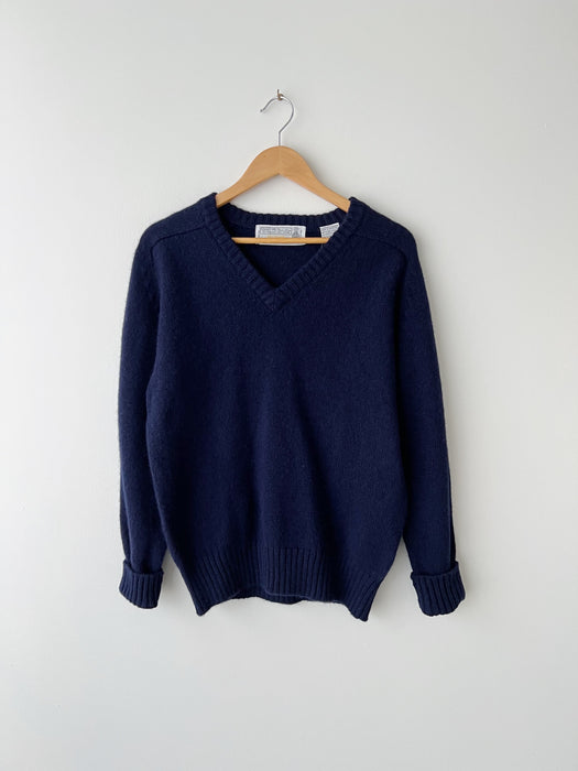 Navy Wool Sweater | L