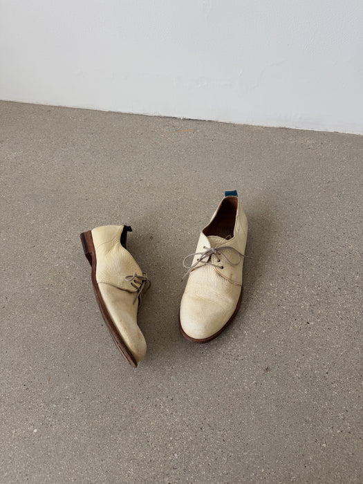 Cream Leather Oxfords | 5.5/6