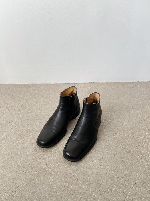 Black Leather Ankle Boots | 10