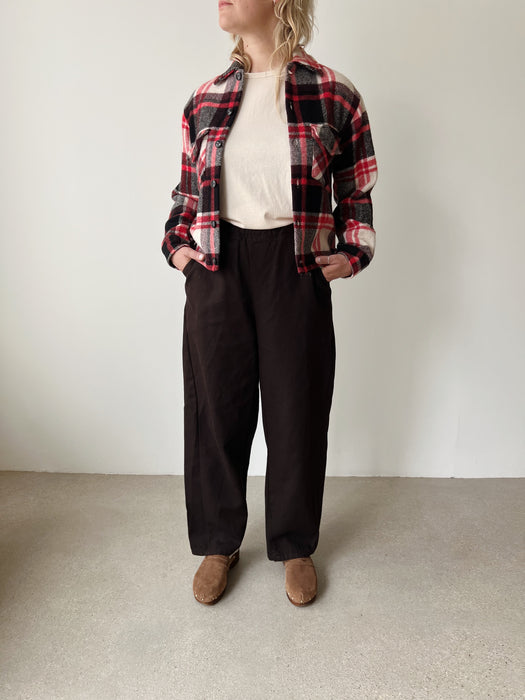 Cropped Wool Flannel Jacket | S