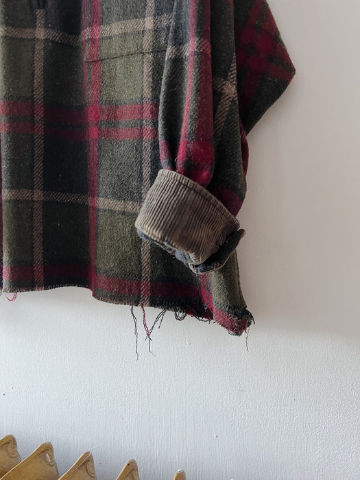 Plaid Wool Quarter Zip | XL