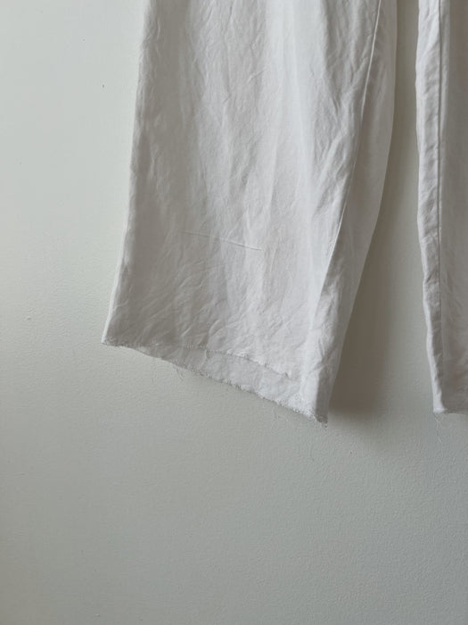 White Raw Hem Pants | M/L