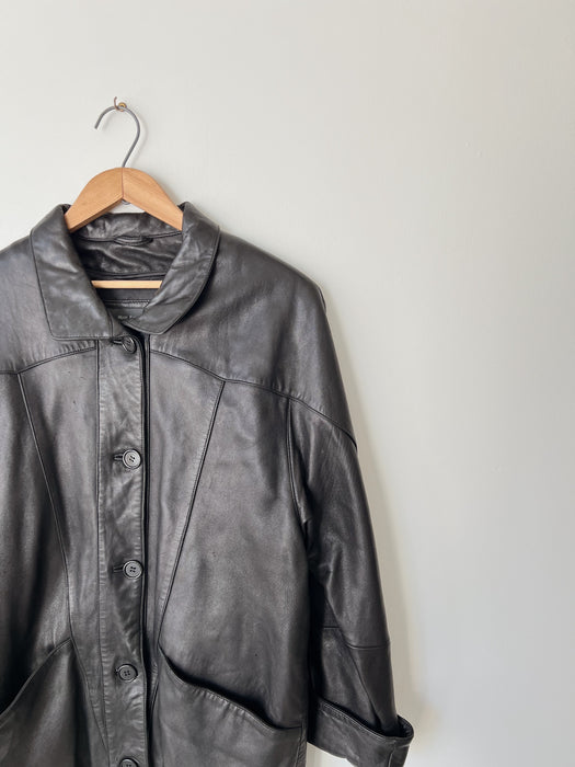 Black Leather Jacket | M/L