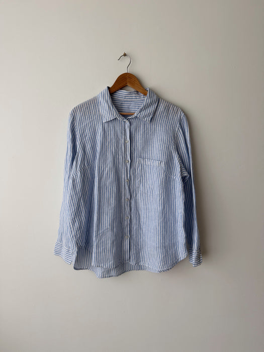 Light Blue Striped Button Up | L