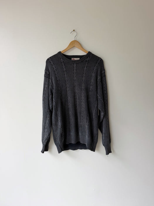 Navy Cable Knit Sweater | L