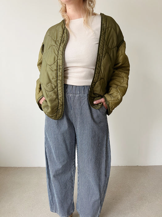 Distressed Quilted Army Liner | L