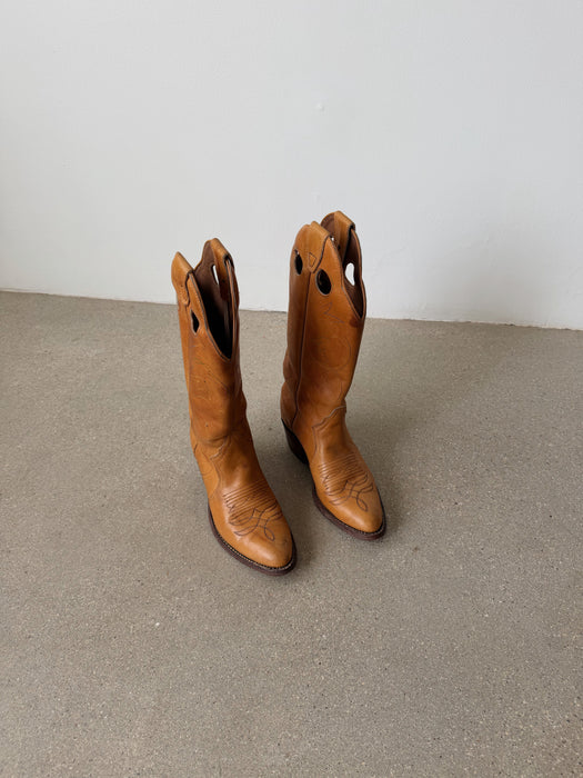 Tan Leather Cowboy Boot | 5.5