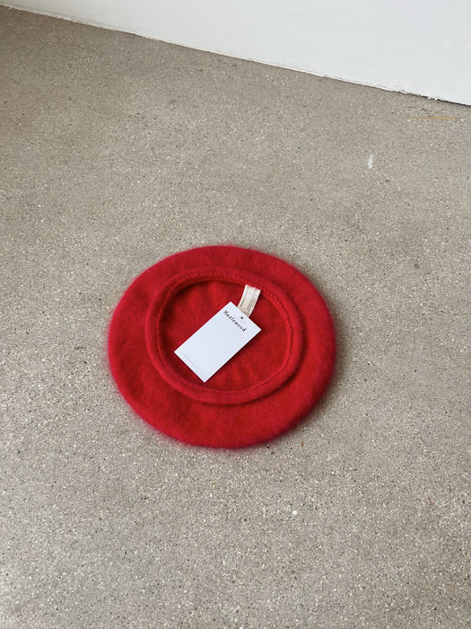 Red Angora Beret