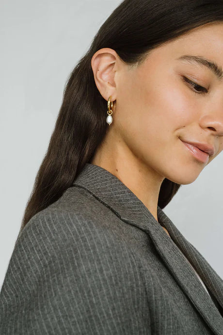 Kara Yoo Uma Hoops + Pearl Drop Charms