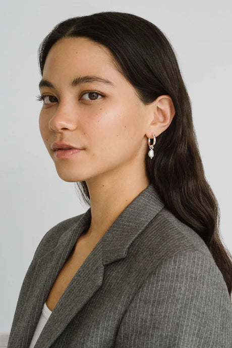 Kara Yoo Uma Hoops + Pearl Drop Charms