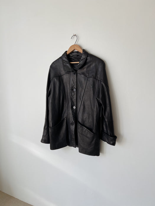 Black Leather Jacket | M/L