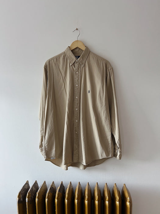 Beige Polo Button Up | L