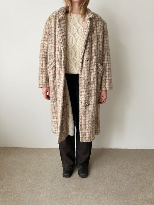 Neutral Wool Blend Coat |