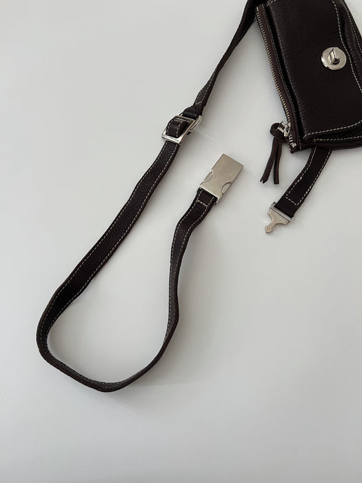 Brown Leather Belt Bag