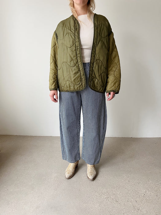 Distressed Quilted Army Liner | L