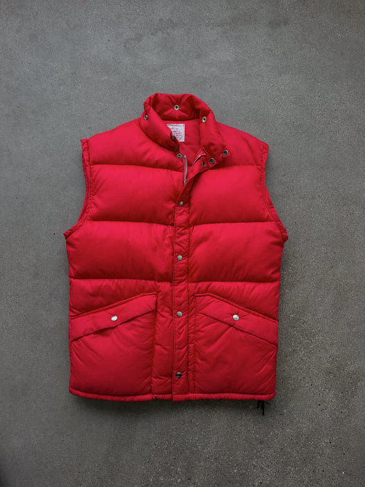 Red Down Puffer Vest | L