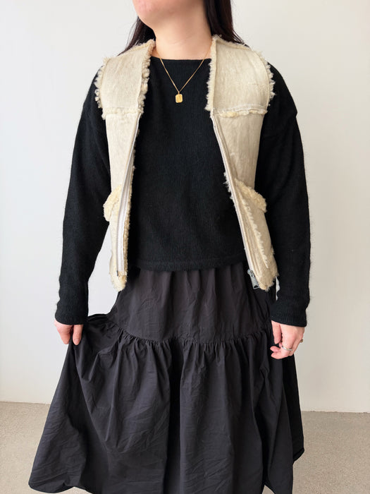 Cream Sherpa Vest | S