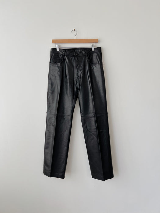 Black Leather Pants | 34